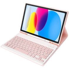 shumee Ovitek s tipkovnico Alogy z držalom za pisalo za Apple iPad 11 2025 / iPad 10.9 2022, roza