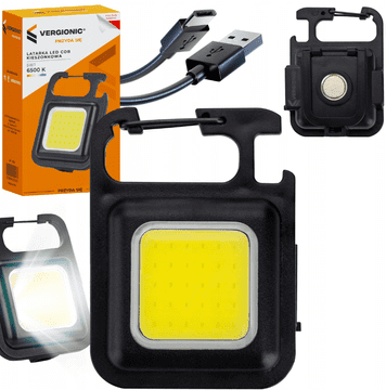 shumee Zmogljiva mini LED žepna svetilka z obeskom za ključe, magnetom, odpiračem za steklenice, držalom in nogo