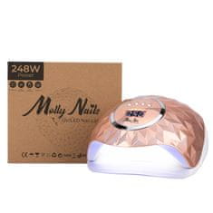 shumee Molly Nails dvojna UV/LED svetilka za nohte 248W za hibridne lake, gele in akrilne gele, zlata Y13