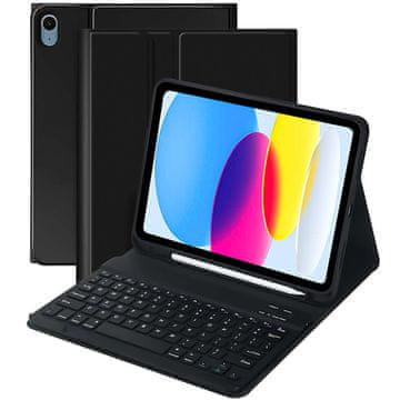 shumee Ovitek s tipkovnico Alogy z držalom za pisalo za Apple iPad 11 2025 / iPad 10.9 2022, črn