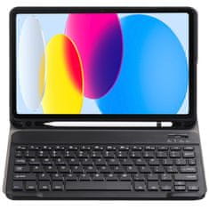 shumee Ovitek s tipkovnico Alogy z držalom za pisalo za Apple iPad 11 2025 / iPad 10.9 2022, črn