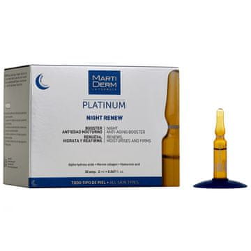 Martiderm MartiDerm Platinum Night Renew, nočni balzam za obraz proti staranju v ampulah 30 x 2 ml