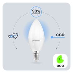 LUMILED 6x LED žarnica E14 svečka B35 8W = 60W 880lm 6500K hladno svetilo 180°