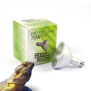 shumee Reptech HID metahalogenska 70W UVA UVB grelna žarnica + UVI tester
