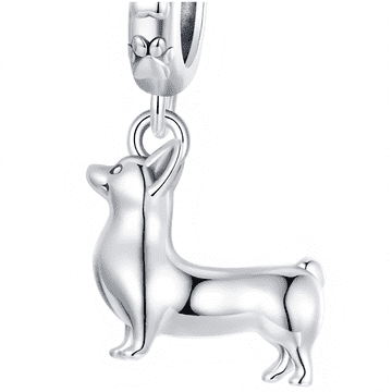 shumee Obeski za Pandora obesek s psom corgi, srebro 925, Trusky Charms