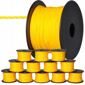 shumee 12 x Zidarska vrvica 50 m x 2 mm rumena