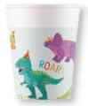 Procos Papirnati kozarčki, večbarvni, dinozavrska zabava, 200 ml, 8 kosov.