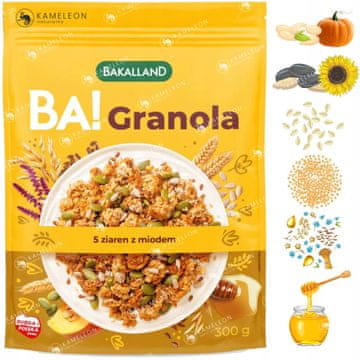 BAKALLAND BA! Granola 5 zrn z medom 300 g Bakalland
