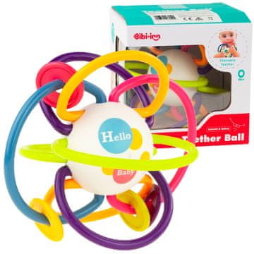 TOP GIFT TG70286 barvita grizala ropotuljica senzorična kroglica spiralne kroglice prepletene