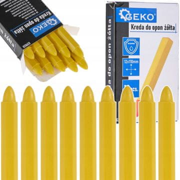 shumee Vodoodporna kreda za pnevmatike rumene barve geko 12×110 mm komplet 10 kosov.