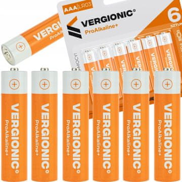 shumee Alkalne baterije 6 kosov AAA R3 Fingers Strong 1,5 V 44 mm × Ø10 Vergionic