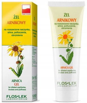 FLOS-LEK Arnika gel z arniko za razširjene kapilare, modrice, kontuzije, otekline 50 ml