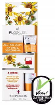 FLOS-LEK Gel za oči z arniko za temne kolobarje in otekanje z arniko 15 ml (tuba)