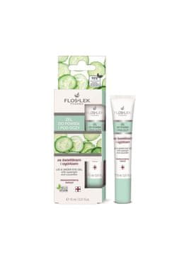 FLOS-LEK Gel za veke in podočnjake z očesno palčko in kumaro 15 ml (tuba)