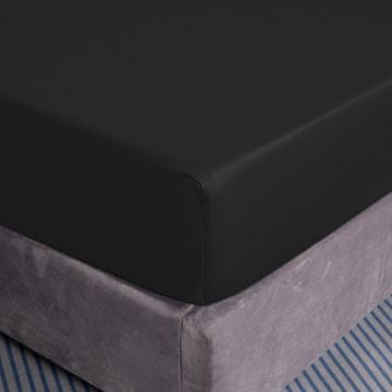 shumee Bombažna rjuha 180x200+25 črne barve