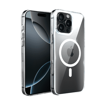 shumee Ovitek za iPhone 16 Pro ibizu Crystal Clear Glass z MagSafe, 9H steklena hrbtna stran, prozoren