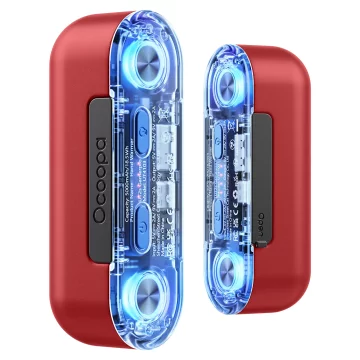 shumee Ocoopa UT2s GamerPro, 2x 5000 mAh, do 2*8 ur, prenosna baterija 18 W, LED, rdeča