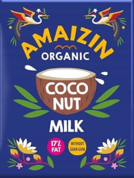 Amaizin Kokosovo mleko - kokosov napitek BREZ guar gumija (17 % maščobe) BIO 200 ml - AM