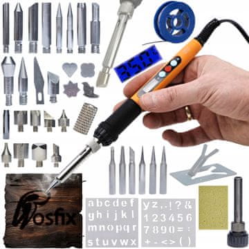 Rosfix Komplet preciznega spajkalnika Rosfix z zaslonom Rosfix Orange Rottweiler Electric serije S + 30 elementov za kurjenje na drva