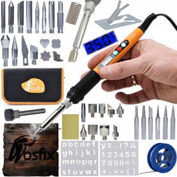 Rosfix Komplet preciznega spajkalnika Rosfix Orange Rottweiler OR60W Electric S Series + 30 elementov za kurjenje na drva + organizator (peresnica) 265x140x50mm
