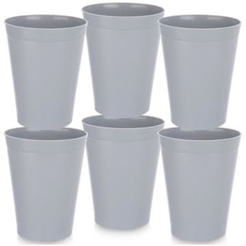 shumee 6x Plastični potovalni kozarci za pijačo za večkratno uporabo 300 ml