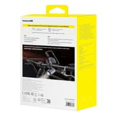 BASEUS Kolesarski nosilec za pametni telefon z baterijsko svetilko 2 v 1, 3000 mAh, 660 lm, IP68, LED – črno-siva