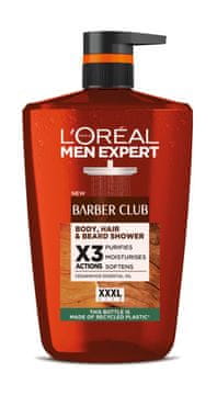 shumee Loreal Men Expert XXXL Barber Club gel za prhanje za moške za telo, lase in brado 1000 ml