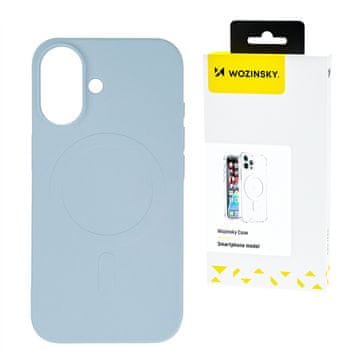 WOZINSKY Magnetni silikonski ovitek za Samsung Galaxy S25 Silikonski ovitek Magsafe - svetlo moder