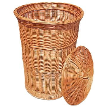 shumee Pletena košara za perilo, spodnje perilo, igrače, s pokrovom, velika, prostostoječa, 65 l