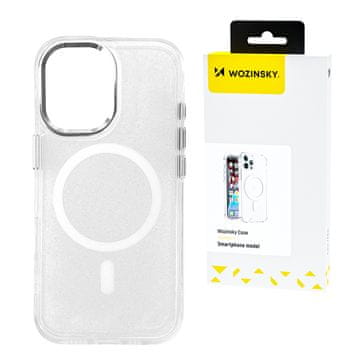 WOZINSKY Ovitek za Samsung Galaxy S25+ z bleščicami in Mag Safe - prozoren z bleščicami