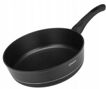 Galicja Tradicionalna globoka ponev s premazom proti prijemanju, aluminij, črna, Royal, 26 cm