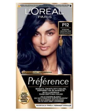 L’Oréal Barva za lase Loreal Preference - P12 Seoul Intense Navy Blue Black (2x60ml, 54ml)
