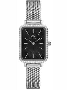 Daniel Wellington Ženska ura Daniel Wellington Quadro Srebrna mrežasta DW00100667 + ŠKATLA (zw519k)