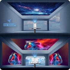 shumee Filmski projektor, multimedijski projektor, android TV, prenosni wifi, BT zvočnik