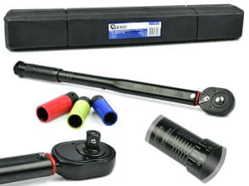 shumee Momentni ključ 1/2" 28-210nm + 3-delni aluminijasti nastavki črne HD barve (10)
