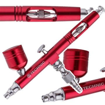 MODELIRNI AIRBRUSH Z DVOJNO ŠOBO 0,3 MM ZA BARVANJE AB-140 RDEČA