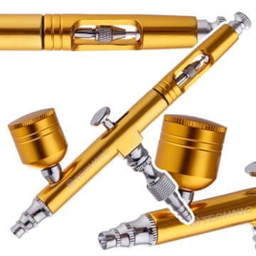 MODELARSKI AIRBRUSH Z DVOJNO ŠOBO 0,3 MM ZA BARVANJE AB-140 GOLD
