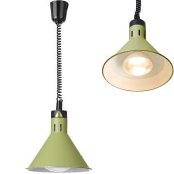 Hendi Stožčasta viseča svetilka za ogrevanje hrane, premer 275 mm, 250 W - zelena