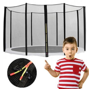 shumee Mreža za trampolin 3,6 m, 355/366/374 cm, za 8 stebrov, močna in vzdržljiva