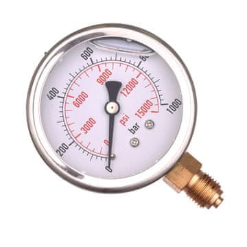 GLICERINSKI MANOMETER URA 0-1000 BAR SPODNJI PRIKLJUČEK 1/4"