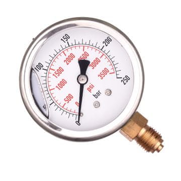 GLICERINSKI MANOMETER Z URO, MANOMETER 0–250 BAR, SPODNJI PRIKLJUČEK 1/4"