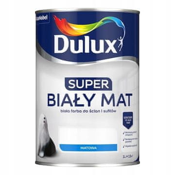 shumee Dulux Super akrilna stenska barva na vodni osnovi, emulzija, bela mat, 1 l