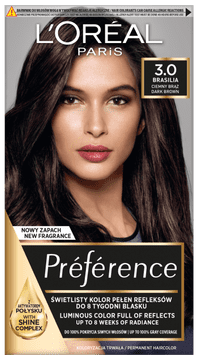 L’Oréal Barva za lase Loreal Preference - 3.0 Brasilia temno rjava (2x60ml, 54ml)