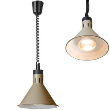 Hendi Stožčasta viseča svetilka za ogrevanje hrane, premer 275 mm, 250 W - bež
