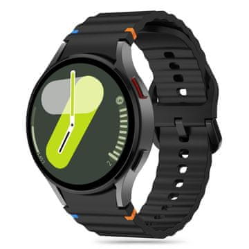 Tech-protect Silikonski športni pašček za Samsung Galaxy Watch 4/5/5 Pro/6/7/FE - črn