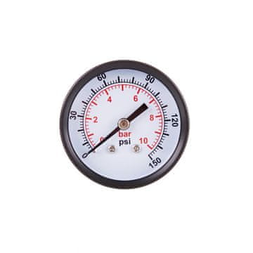 MANOMETER 50 MM 1/4 PALCEV 0-10 BAR ZA PNEVMATIKO