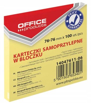Baninni PISARNIŠKI IZDELKI samolepilna blazinica 76x76mm x 100 kosov RUMENA