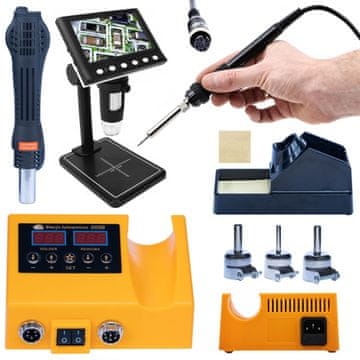 Rosfix Digitalni mikroskop s 4,3" zaslonom + spajkalna postaja - komplet 2 v 1