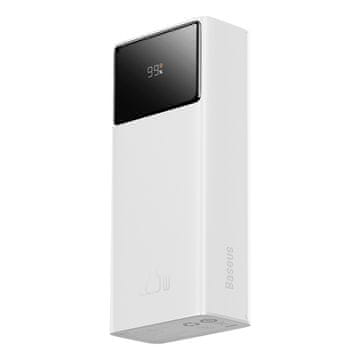 BASEUS Powerbank 30.000 mAh, 22,5 W, s kablom USB-A – USB-C, 3 A, 30 cm – bel