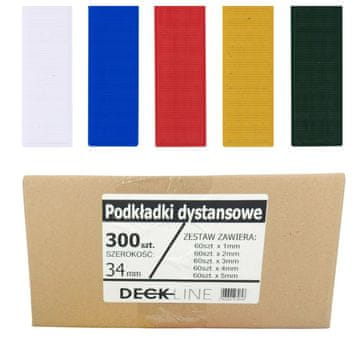 M34300 Montažni distančniki 34 mm MIX 300 kosov 1-5 mm M34300